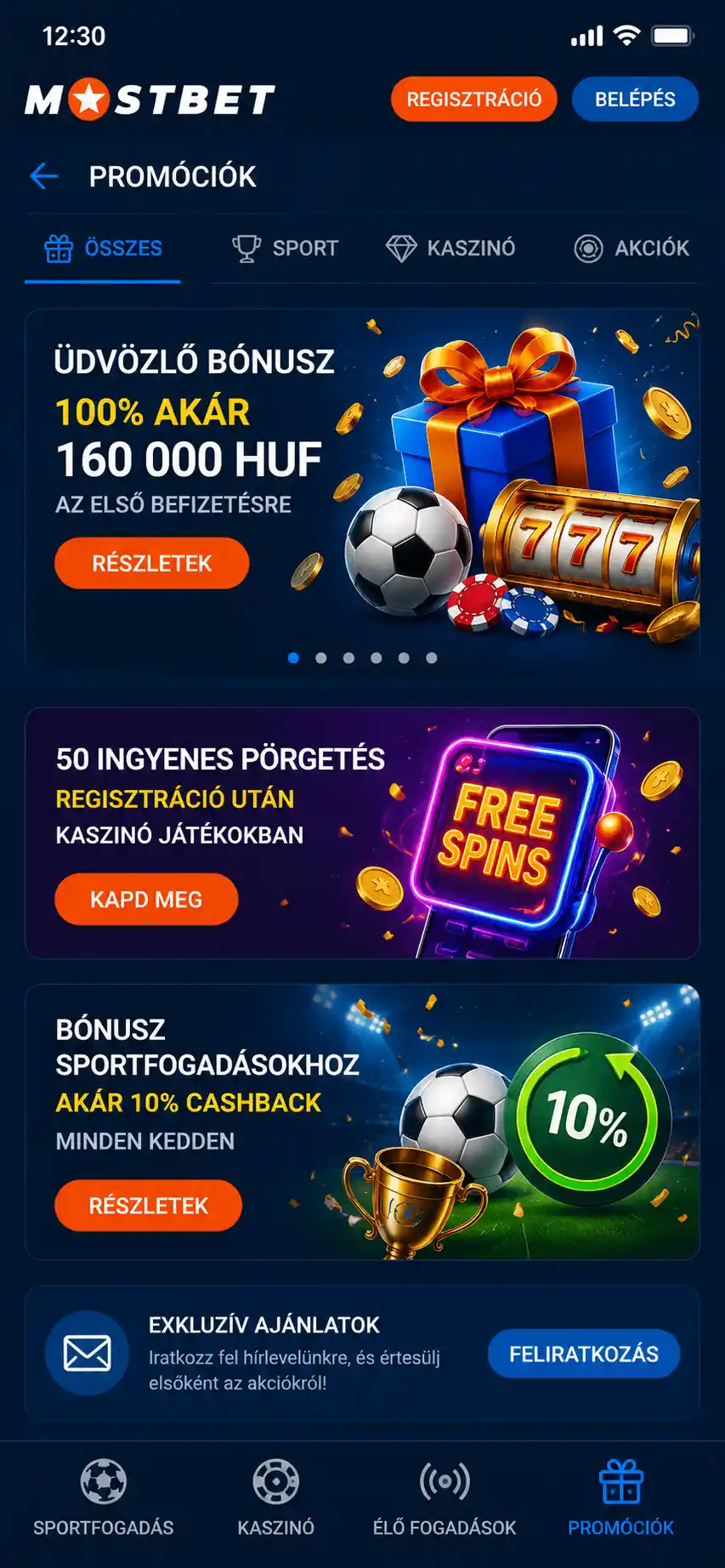 Mostbet app promóciós szekció – üdvözlő bónusz és ingyenes pörgetések