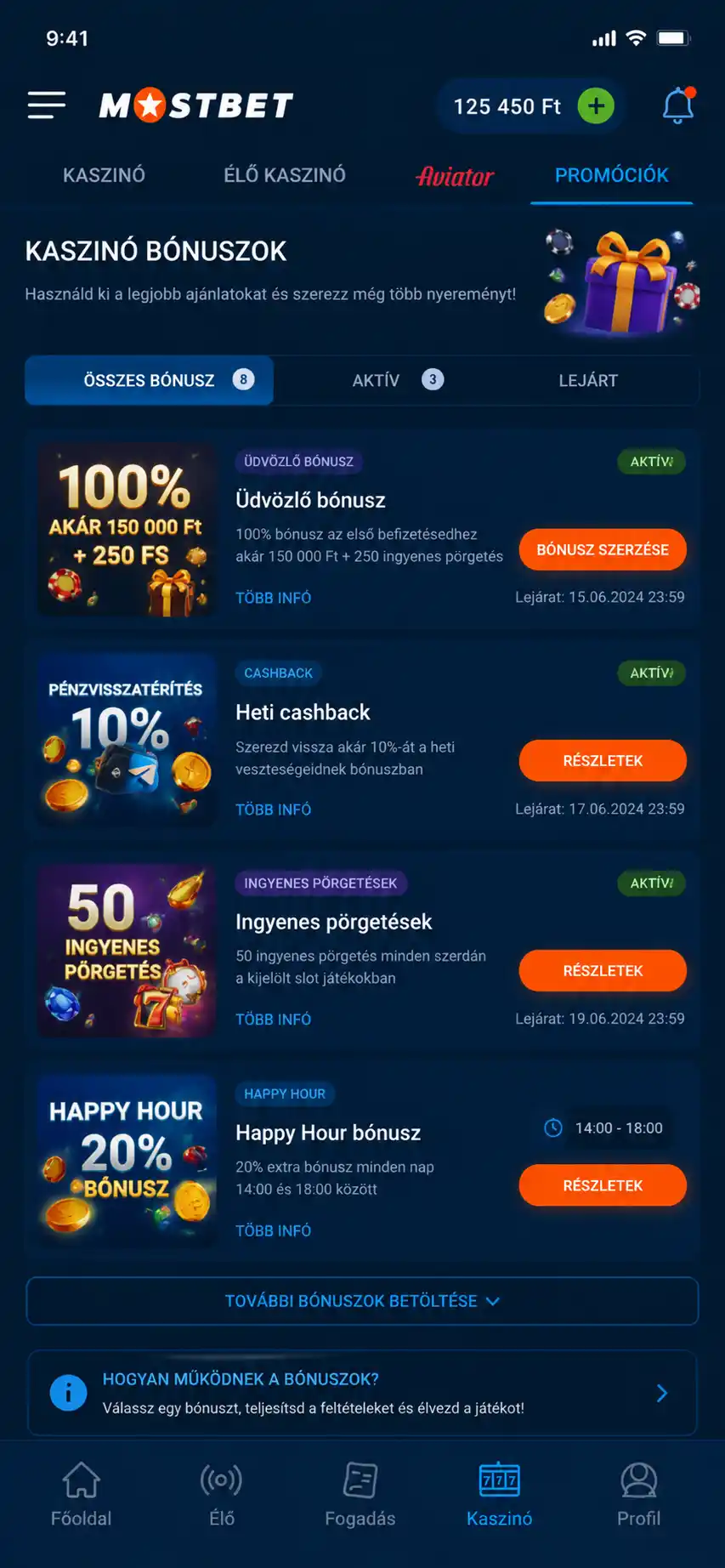 Mostbet bónuszoldal áttekintő nézete